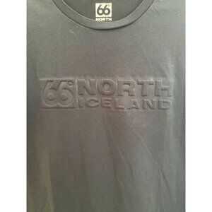 Men's 66°North 66 Degrees North Blaer Textured Black Logo Tee Size Large